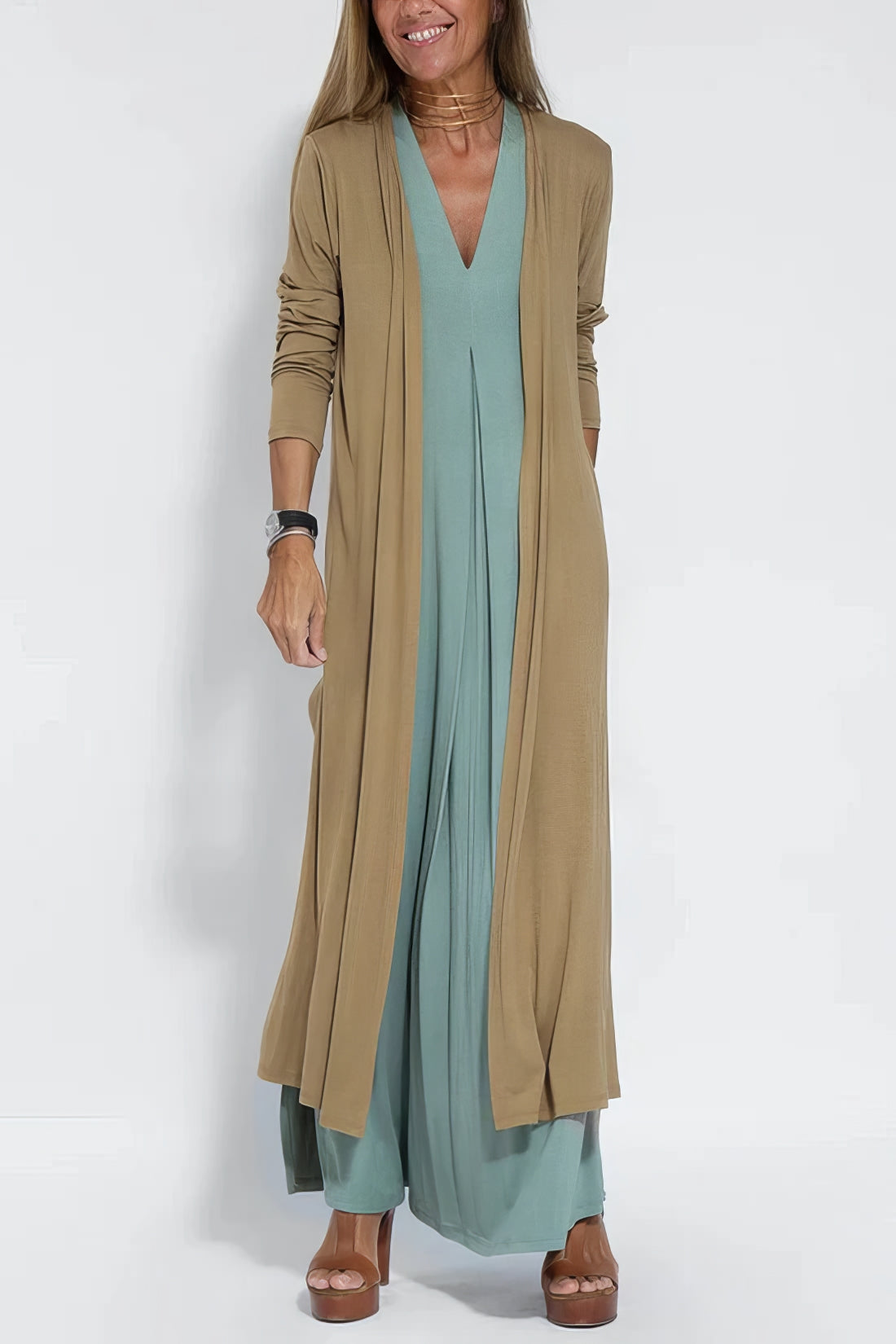 VESTIDO LARGO BELÉN + CÁRDIGAN A JUEGO DE REGALO