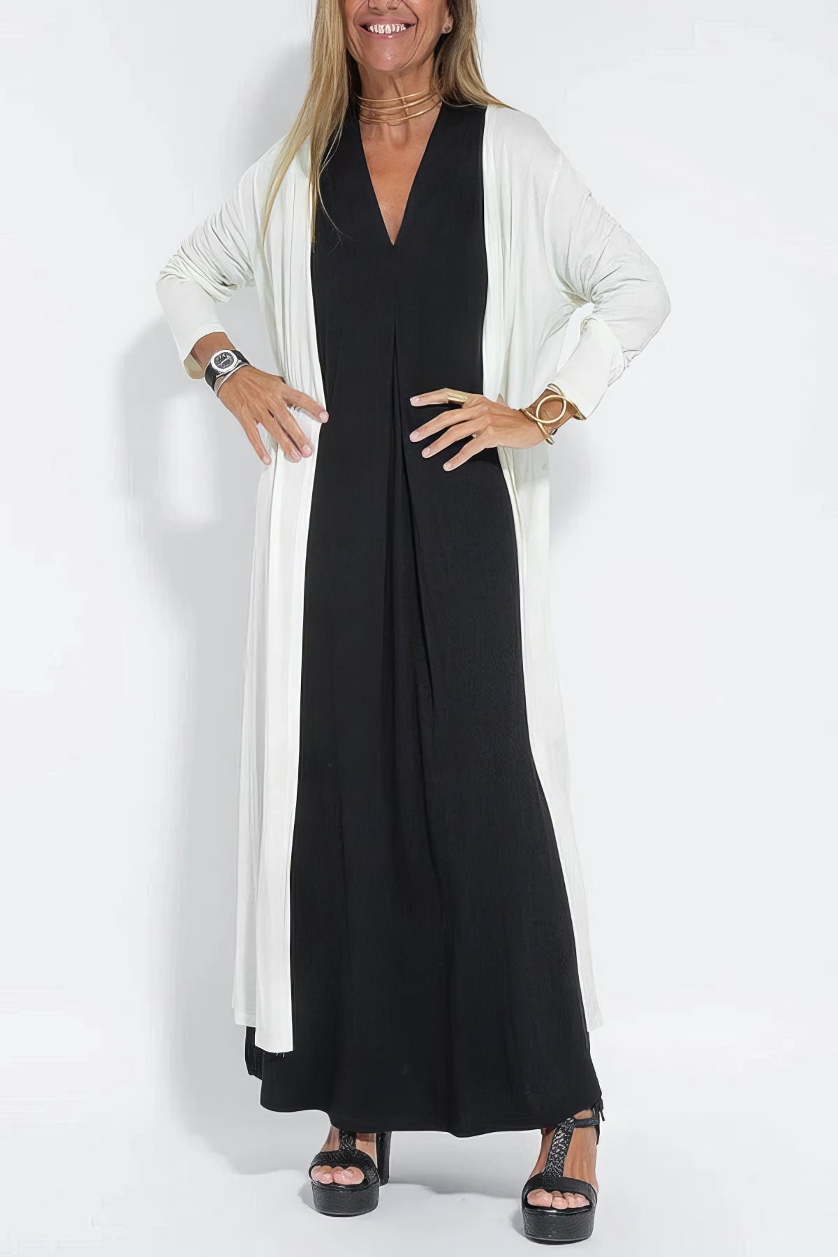 VESTIDO LARGO BELÉN + CÁRDIGAN A JUEGO DE REGALO